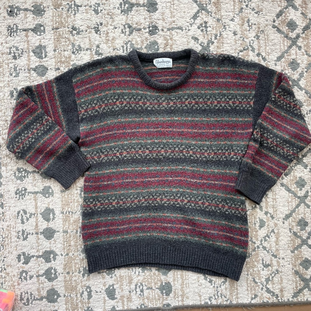 VINTAGE Glenbarra Knitwear Wool Blend Sweater Size Large Made in Ireland Colour